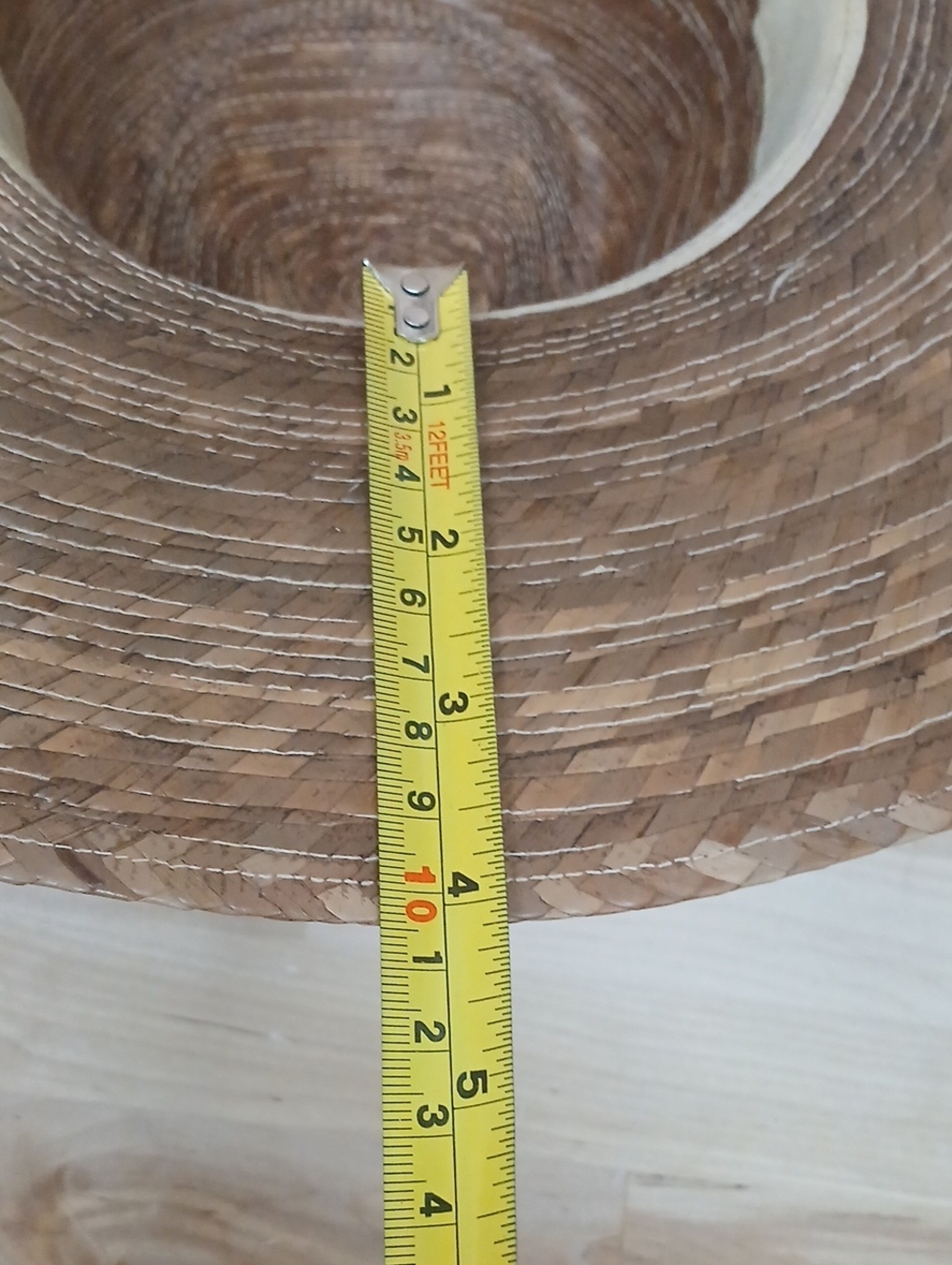 Vintage Tula Wide-Brim Straw Hat in Taupe with Chin Cord - Picture 9 of 10